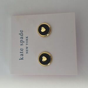 Kate Spade Black/Gold Heartful  Earrings